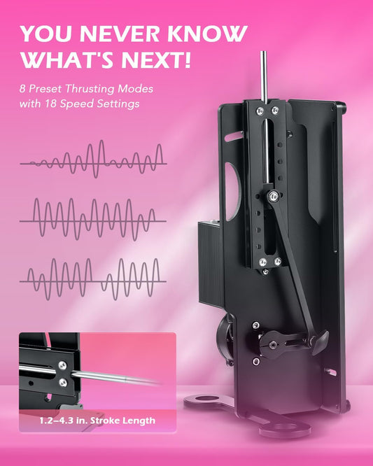 Adjustable Masturbation Thrusting Machine with Realistic Dildo 18 Speeds 8 Modes