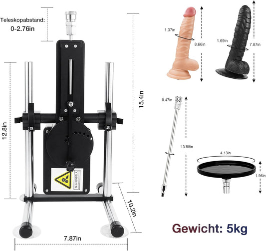 300 RPM Silent Sex Machine with Quick-Air Compatibility & Full-Body Metal Chassis