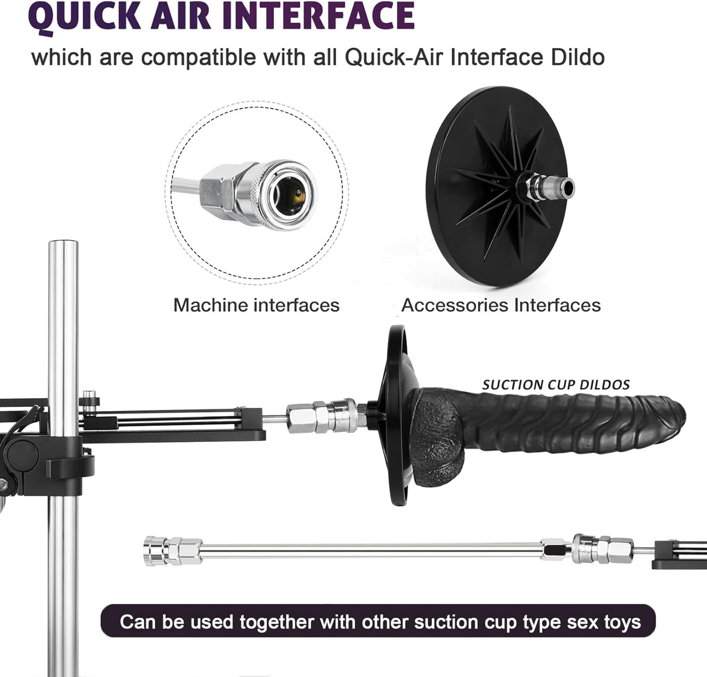 300 RPM Silent Sex Machine with Quick-Air Compatibility & Full-Body Metal Chassis