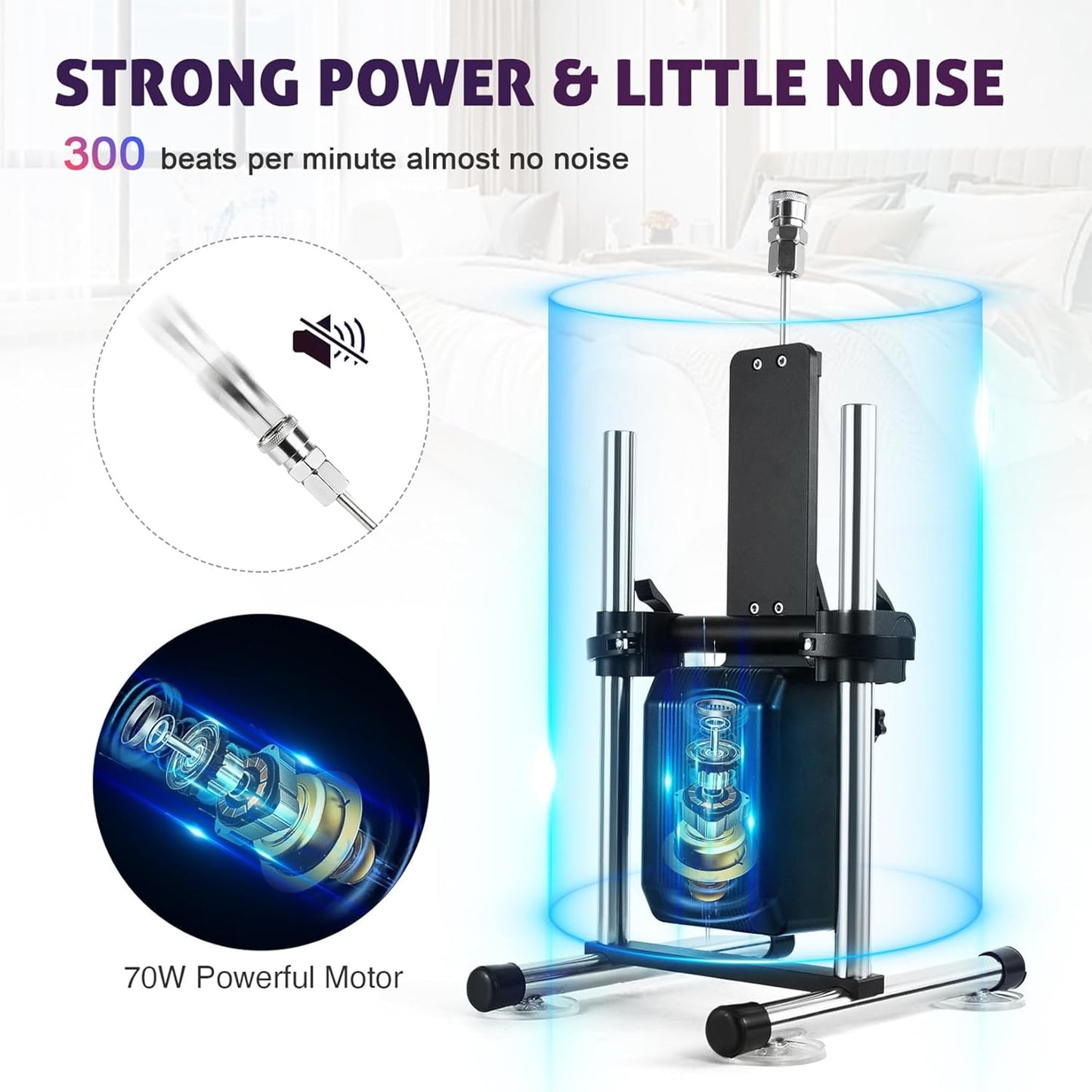 300 RPM Silent Sex Machine with Quick-Air Compatibility & Full-Body Metal Chassis