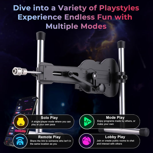 60W Whisper-Quiet Thrusting Machine with Glow-in-the-Dark Dildos and Universal Attachments